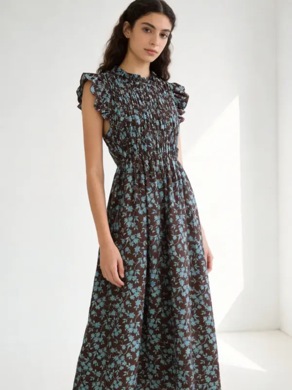 Vestido Zoe Marrón y azul
