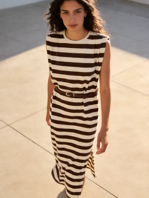 Vestido Nova rayas marrones