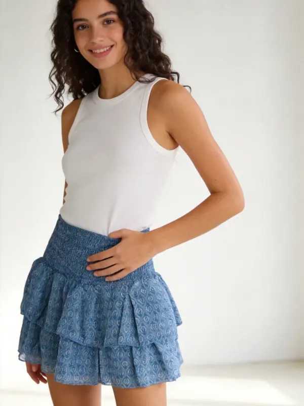 Falda Bianca azul